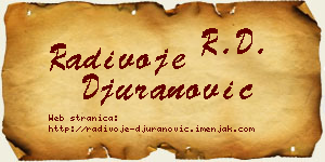 Radivoje Đuranović vizit kartica